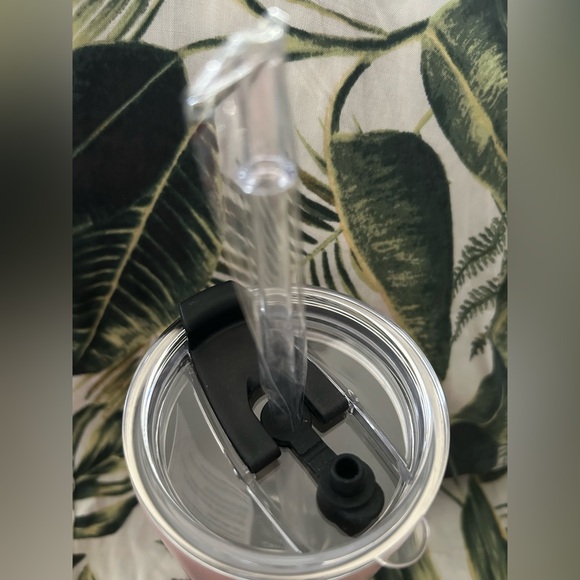 NWT Rae Dunn DOG MOM Pink Insulated Stainless Steel Tumbler Cup with Straw 17oz - Picture 4 of 6